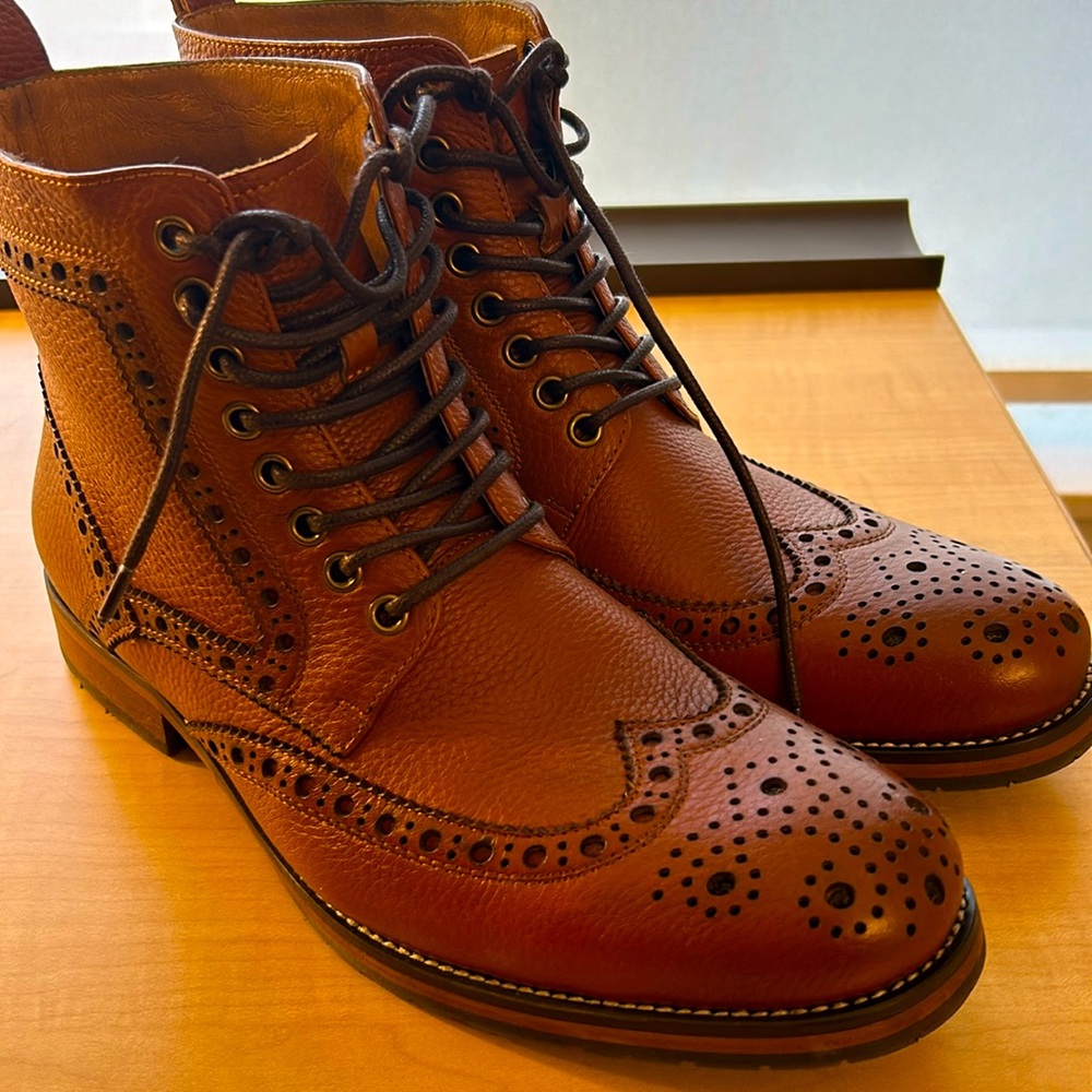 Marc Nolan Belmont Wingtip Boots Brown Size 7